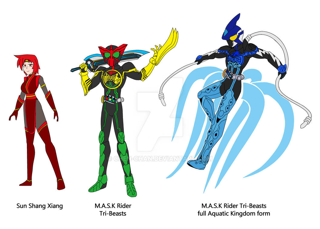 Mask Rider Chin Chan Sun Shang Xiang as MASK Rider Tri-Beasts by Chen-Chan on DeviantArt
