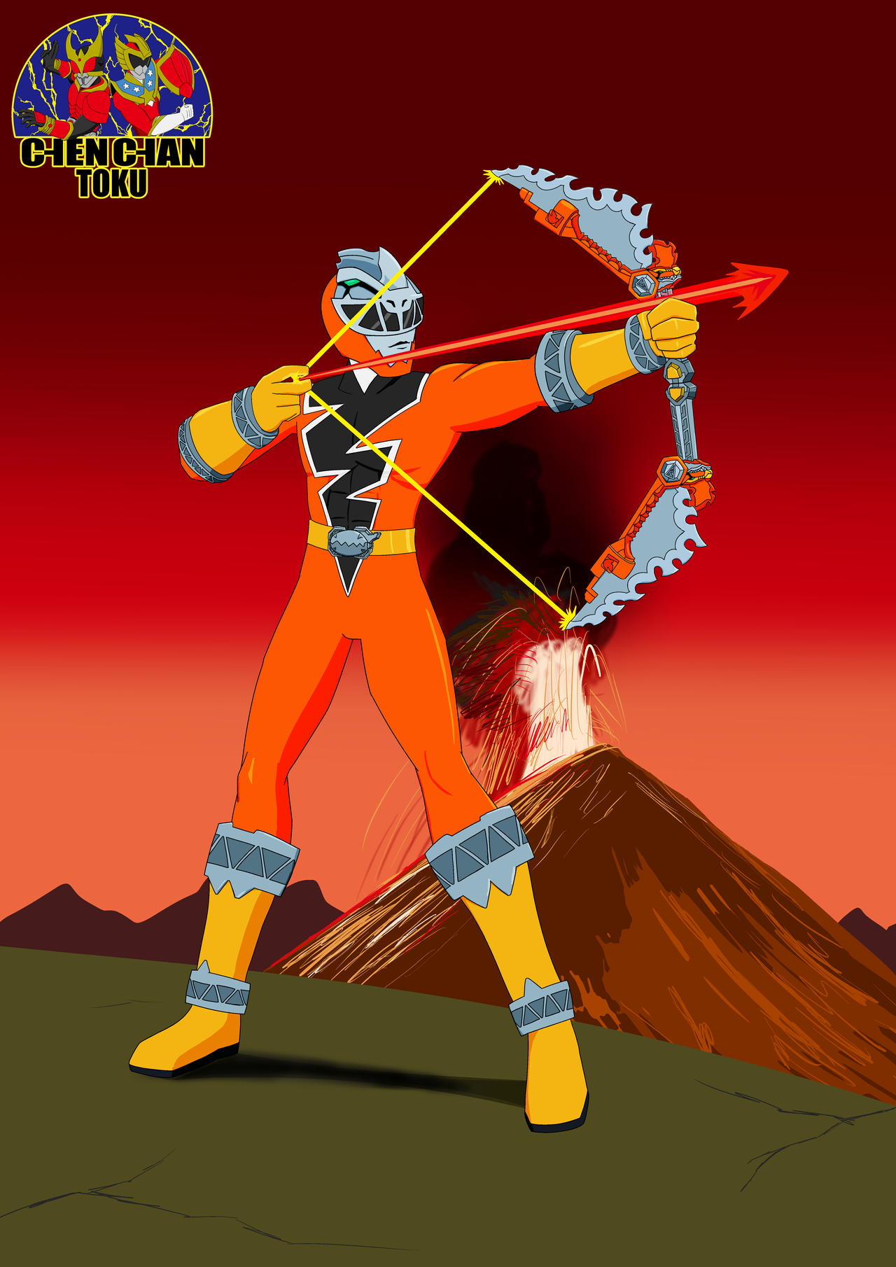 commission-Dino Fury Pyro Ranger by Chen-Chan on DeviantArt