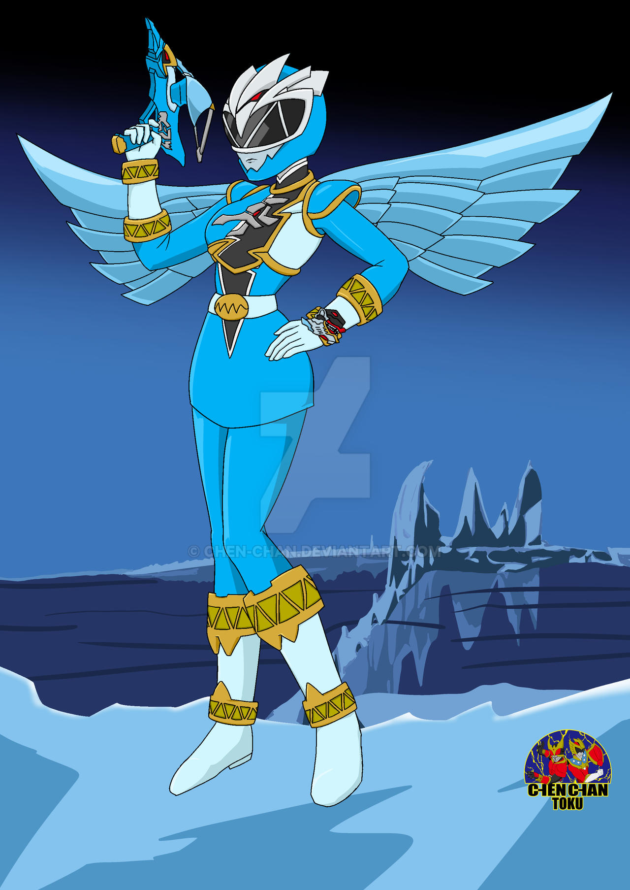 commission-Dino Fury Ice Ranger by Chen-Chan on DeviantArt