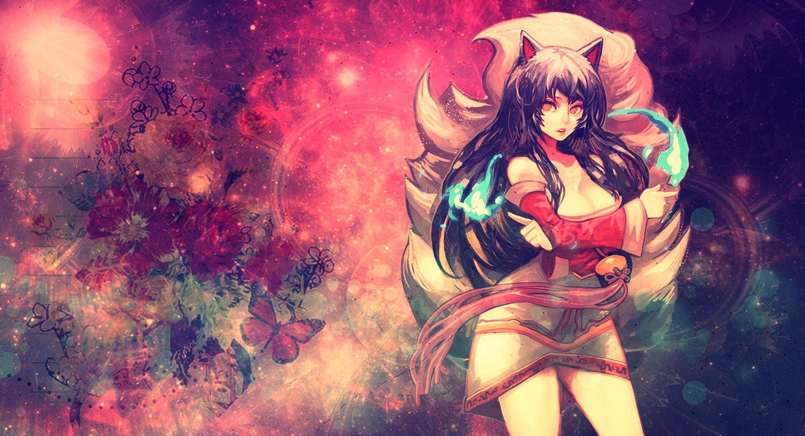 League Of Legends Ahri Fan Art Wallpaper By Popokupingupop90