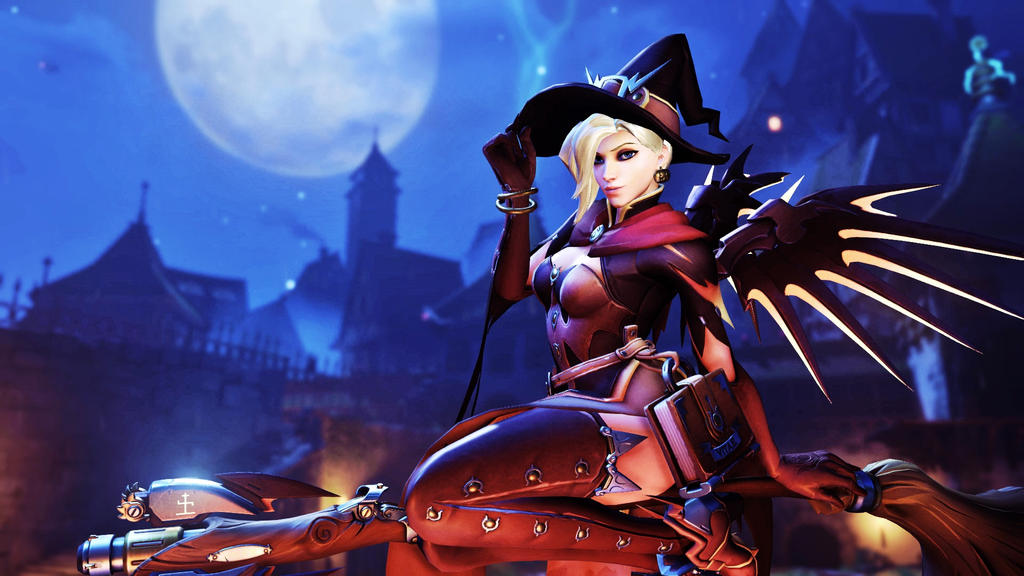 overwatch witch mercy wallpaper by