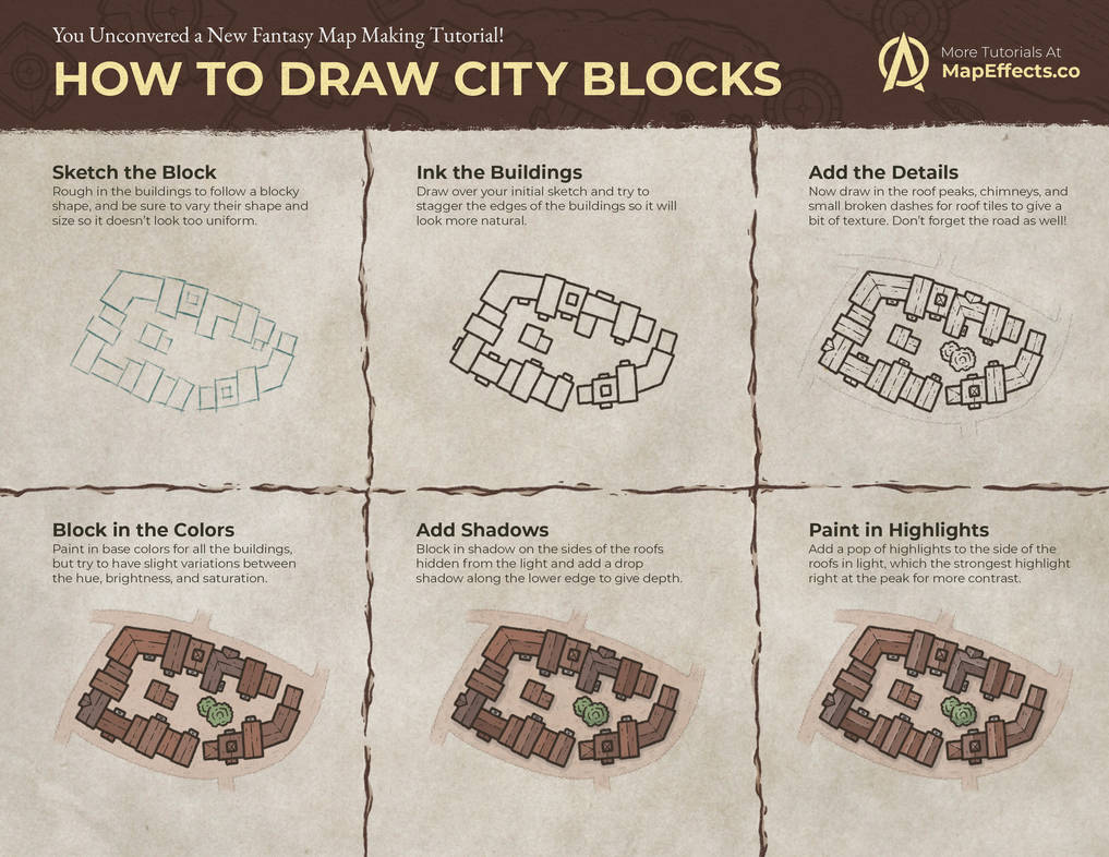 City Blocks - How to Draw On Your Fantasy Maps by MapEffects on DeviantArt