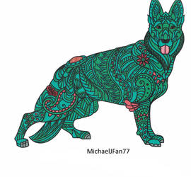 German Shepherd coloring page