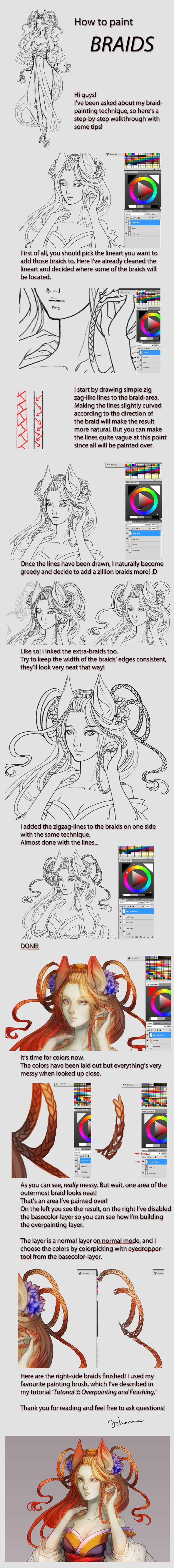 How to paint BRAIDS by juuhanna on DeviantArt