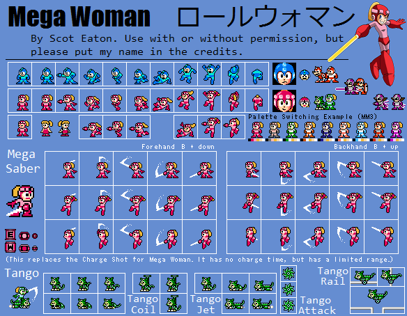 Megawoman (Rollwoman) Sprite Sheet (v.1)