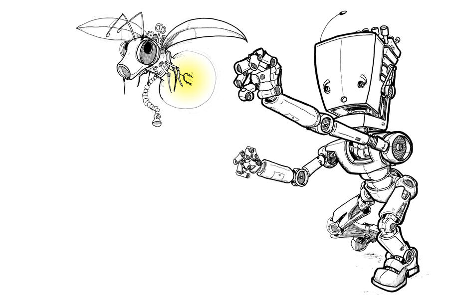 Person Chasing Bug Robot Chasing the bug by TheDoodlebags on DeviantArt