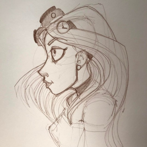 Steampunk Goggle Girl Sketch 7