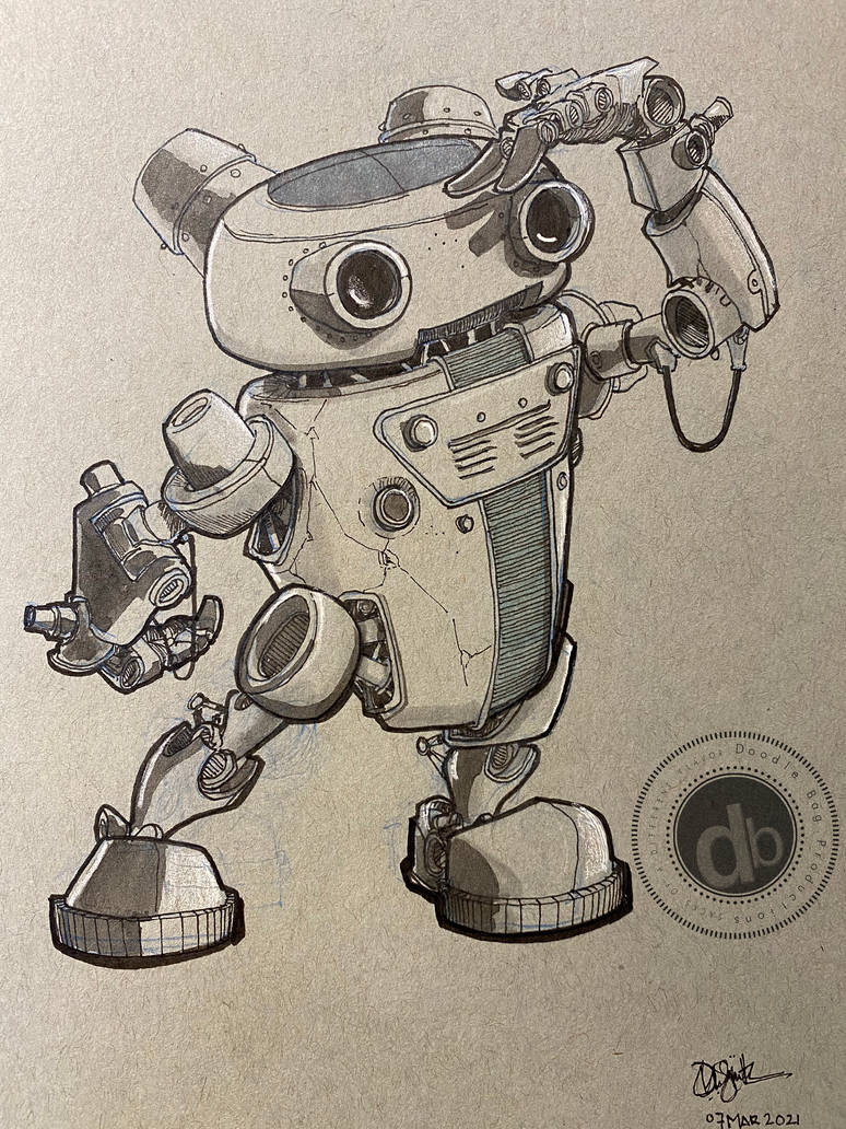 Robot Ink Sketch by TheDoodlebags on DeviantArt
