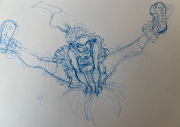 Zombie Cheerleader Sketch 5