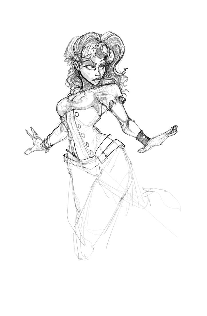 Steampunk Character Design 657 - Sketch by TheDoodlebags on DeviantArt