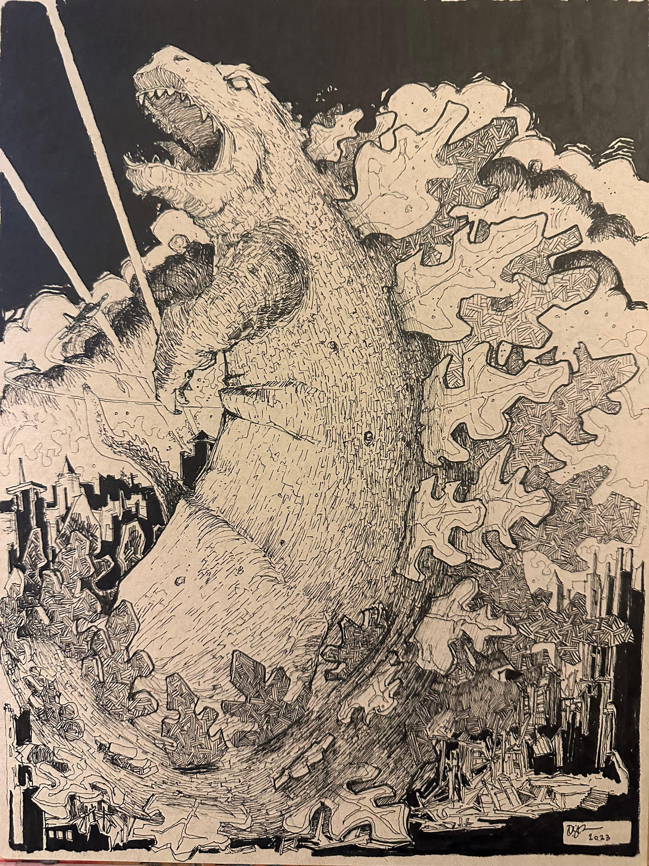 Godzilla Red Ink Godzilla - Ink Final by TheDoodlebags on DeviantArt