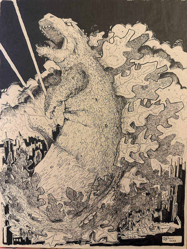 Godzilla Red Ink Godzilla - Ink Final by TheDoodlebags on DeviantArt