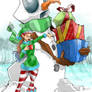 Snowman and Elf composite