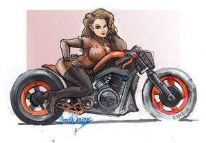 pinup on futuristicmotorcycle