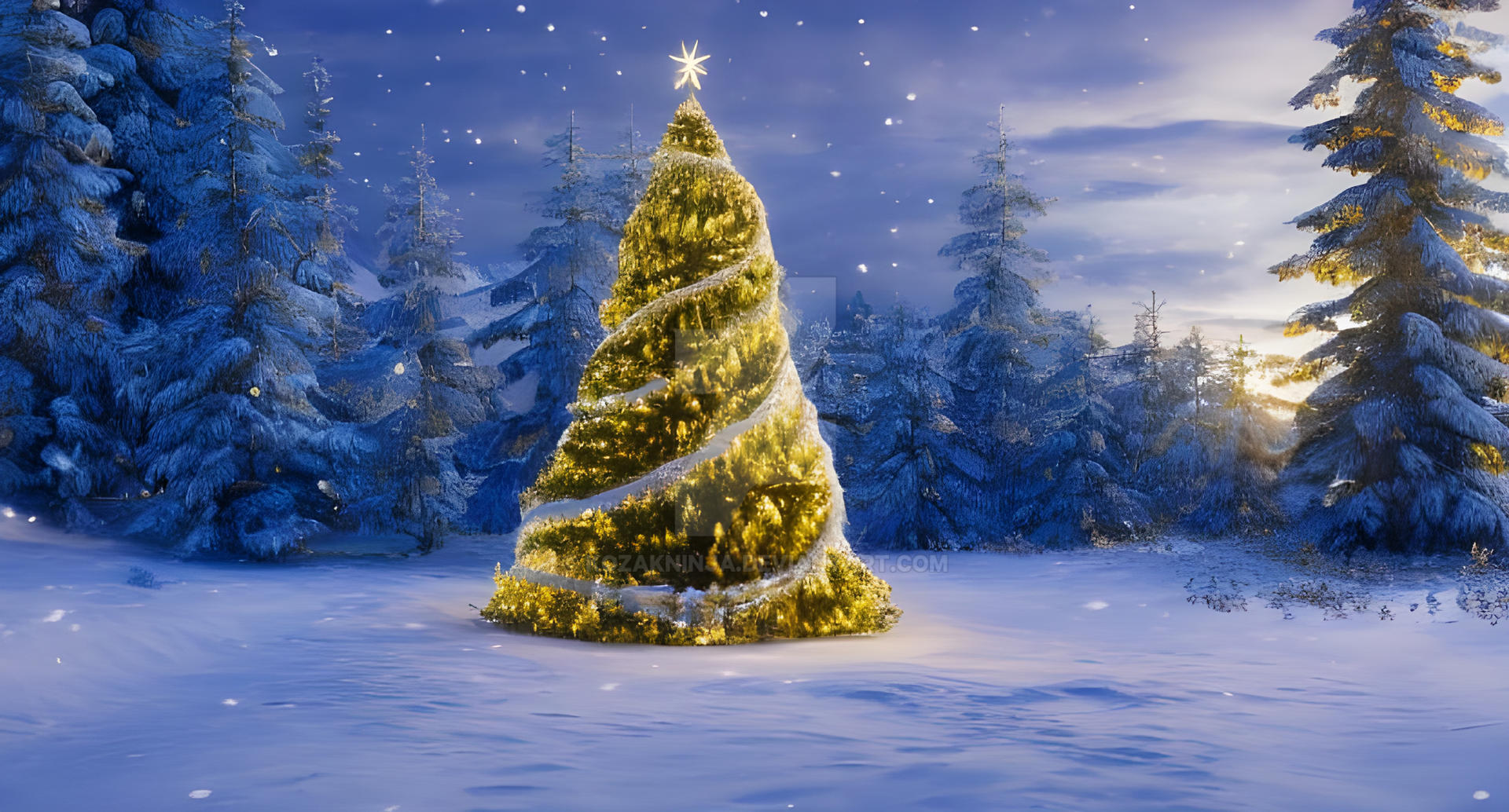 Majestic Christmas Tree in the Forest Landscape by kozakninja on DeviantArt