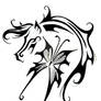 Horse butterfly tattoo design