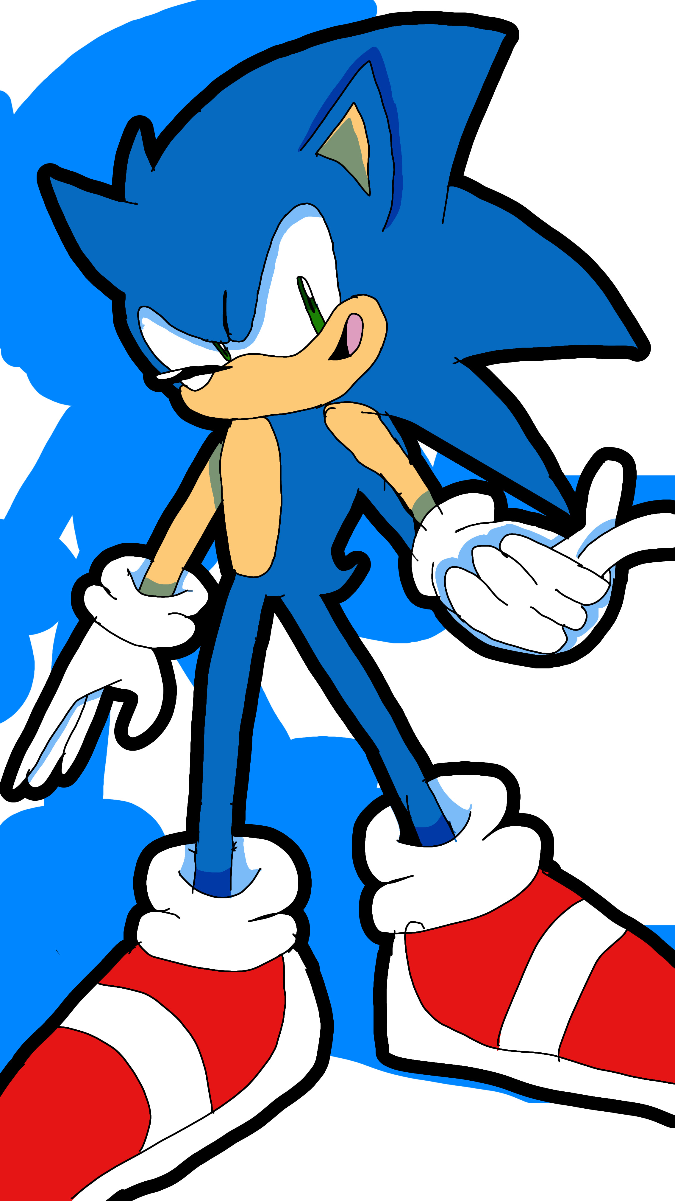 Classic Sonic (Sonic 2 Pose) by MatiPrower on DeviantArt