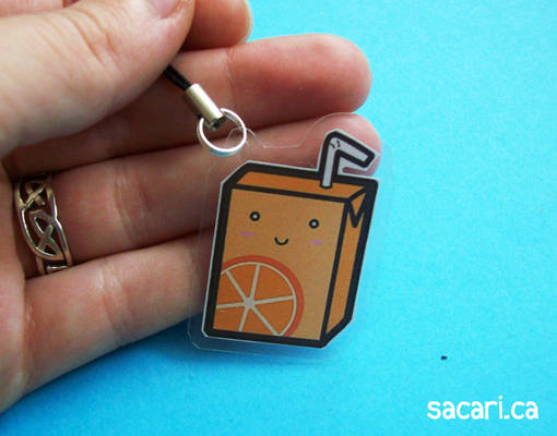 Orange Juicebox Phone Charm