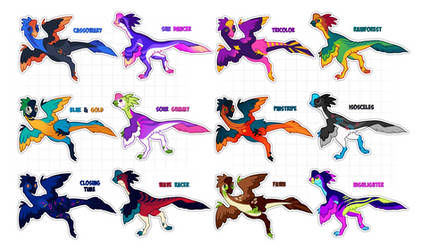 Colorful Oviraptor Adopts (4/12 OPEN) by contrabeast