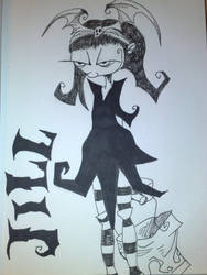 Jill (Jack / Jill) ink drawing (Gris Grimly)