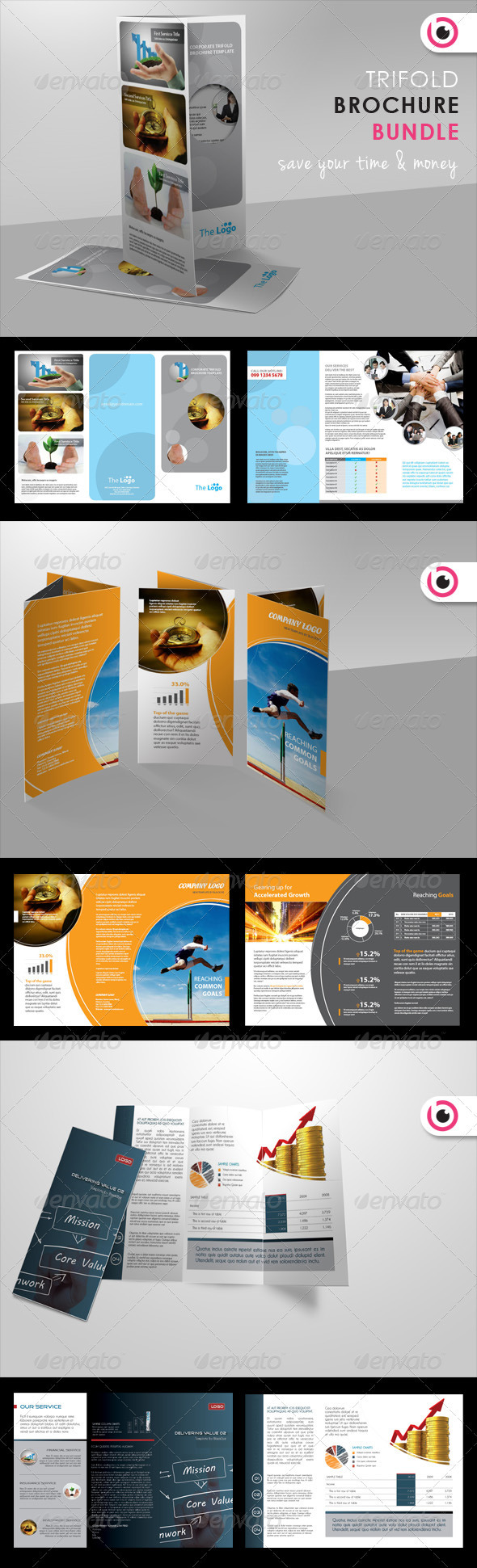 Tri-fold Brochure 3 designs