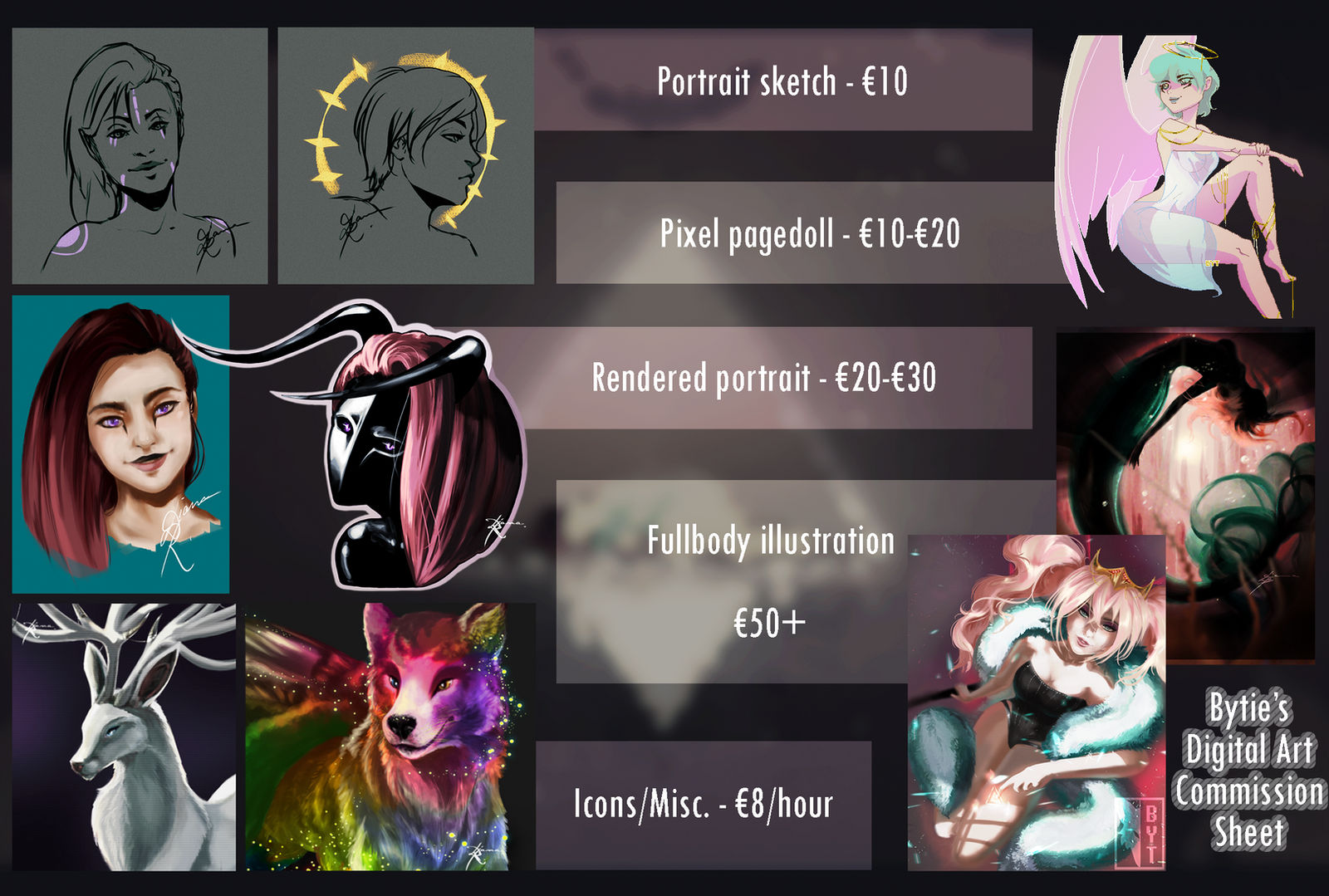 Commission Prices Information Sheet by fBytie on DeviantArt