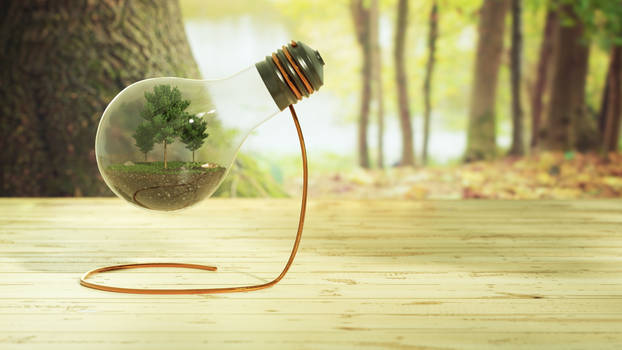 Lightbulb Terrarium - 3D Render