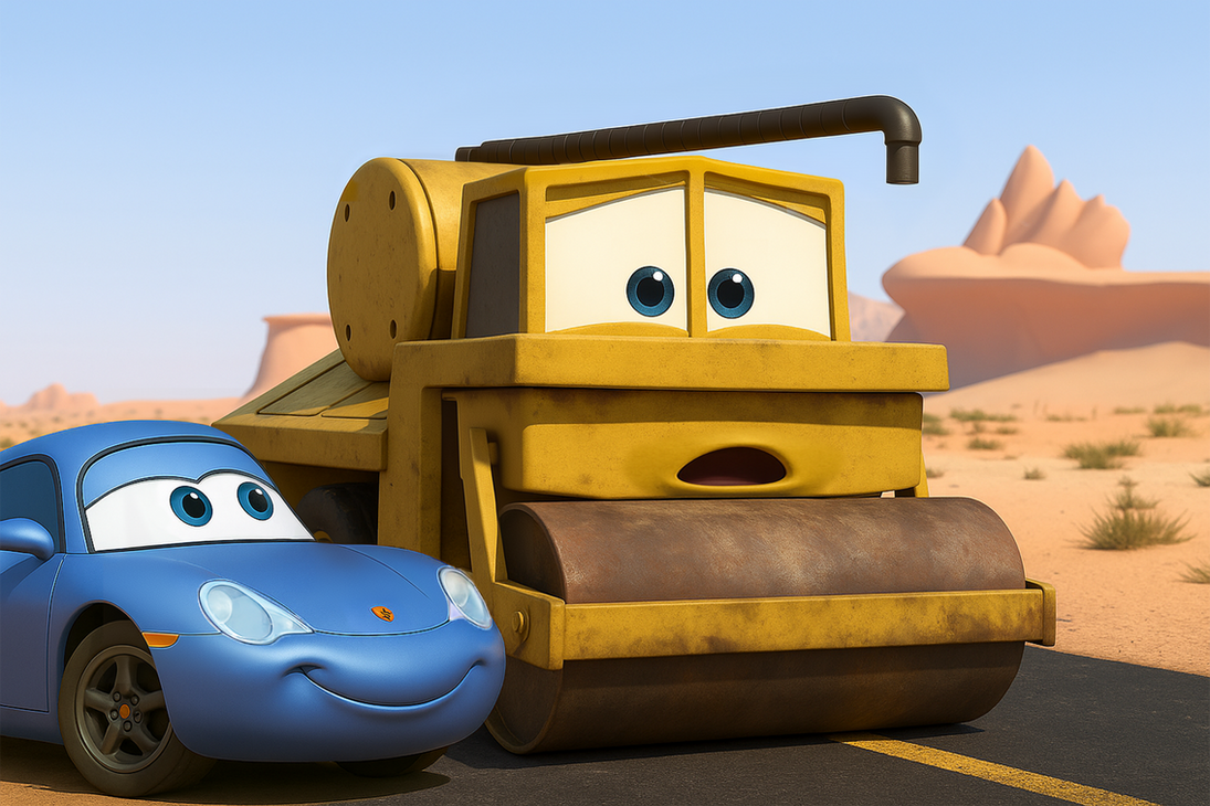 Steamroller Characters Lightning McQueen as a Steamroller 3. AI Generated by Jarrahwhite on ...