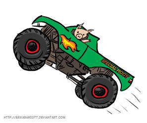 Piggy In A Monster Truck