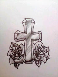 Steel Cross and Roses