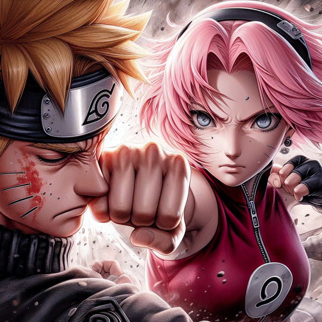 Sakura punching Naruto by higo70 on DeviantArt
