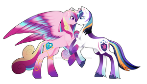 Rainbow Power Princess Cadence and Shining Armor