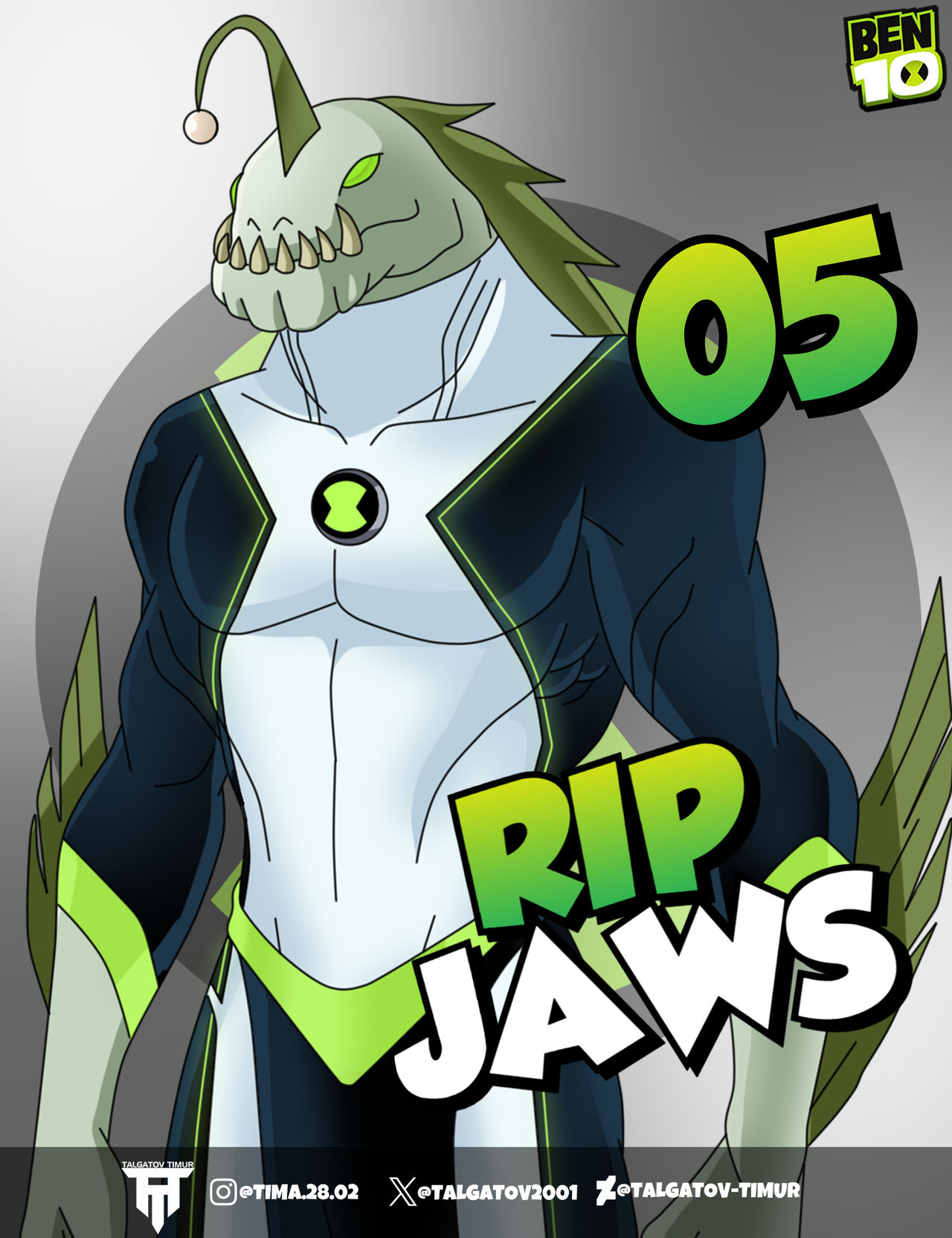 Alien Force Ripjaws Ben 10 Road to 100 aliens 5 Alien Ripjaws by talgatov-timur on DeviantArt