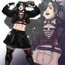 muscle girl oc gothic style commission art