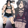 muscle girl oc gothic style commission art