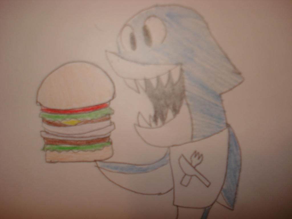 Shark eating a Cheeseburger by INeedMyDownTime on DeviantArt