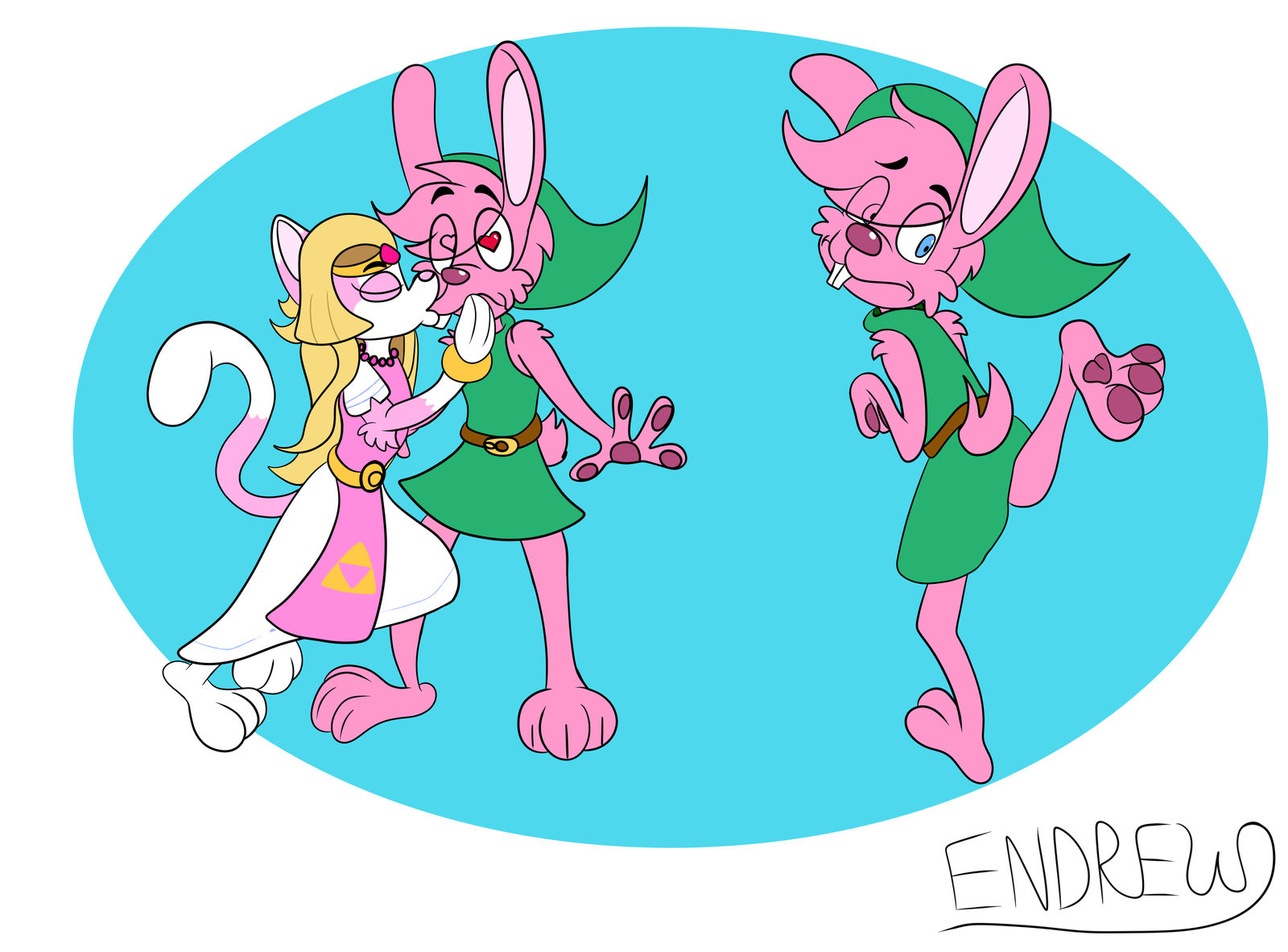 The Legend of Zelda - Bunny Link and Cat Zelda by Endrewfernandes on ...