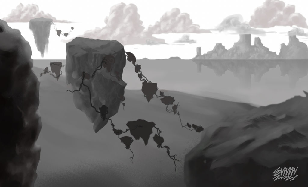 Floating rocks landscape by 3demman on DeviantArt