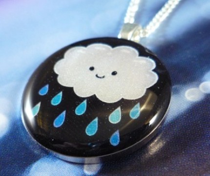 Rain Cloud Round Pendant