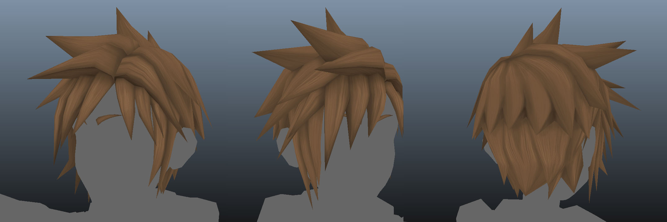 Low poly anime hair with skin modifier by eelstork on DeviantArt