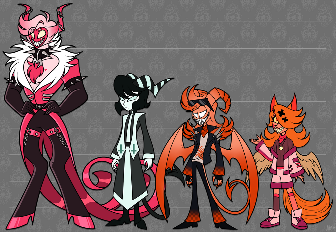 Hazbin Hotel Styled Character Line Up by PaintChained on DeviantArt