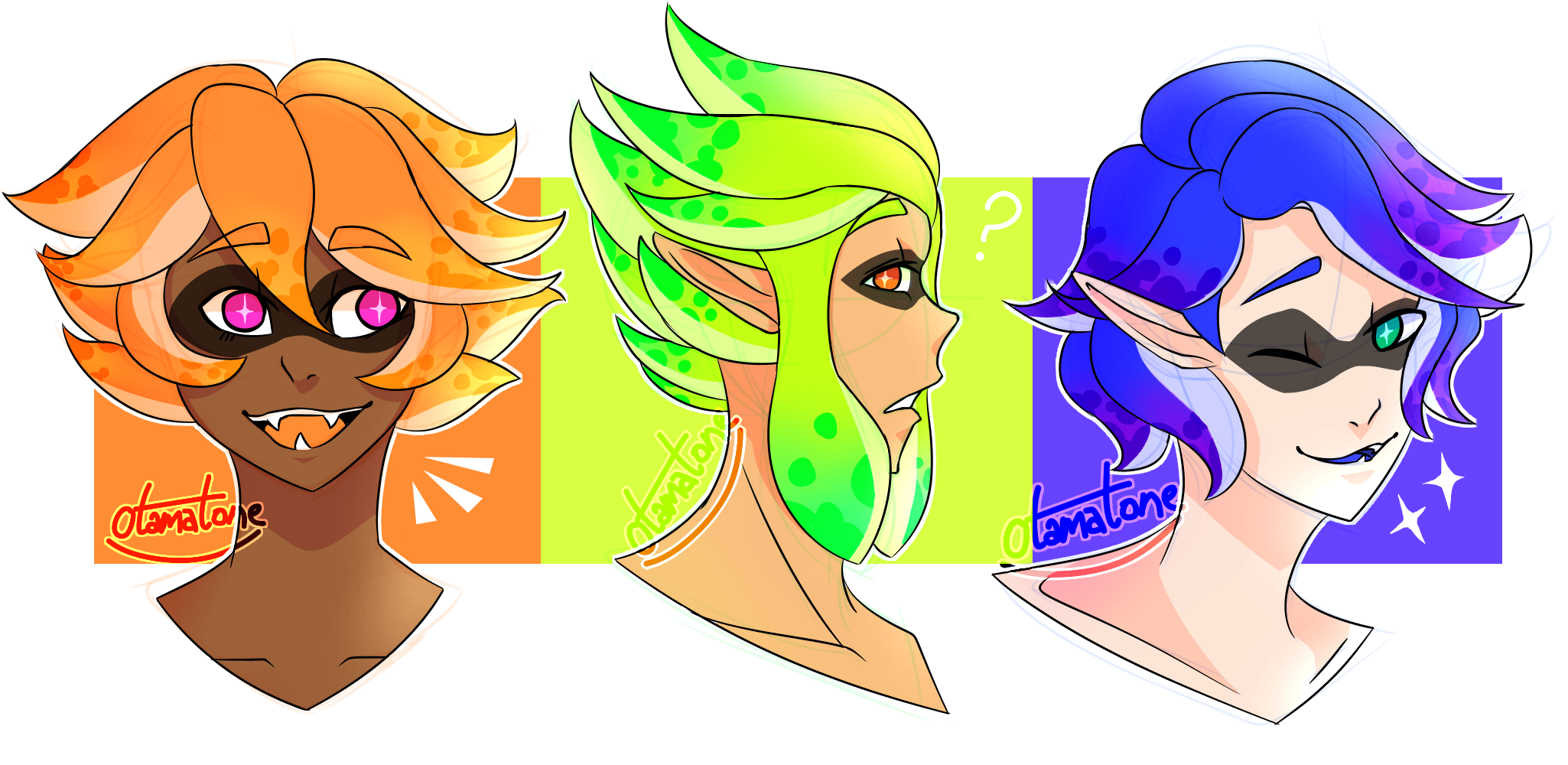 Splatoon Ink Hair Splatoon Hair Styles by OkamiSecret on DeviantArt