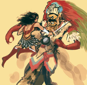 Wonder Woman vs Tezcatlipoca