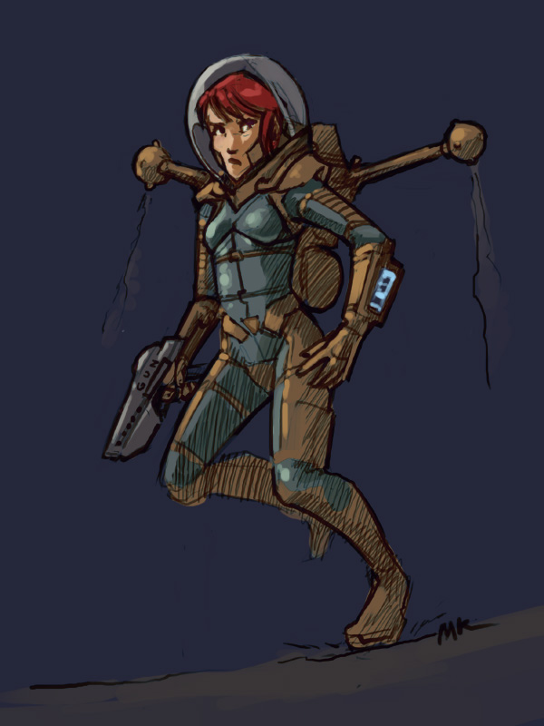 Mk01 Deviantart Spacesuited Redhead by MK01 on DeviantArt