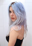 Girl with Blue Hair - stock