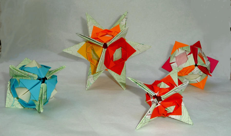 Origami Using Compasses origami compass rose firestars by wombat1138 on DeviantArt