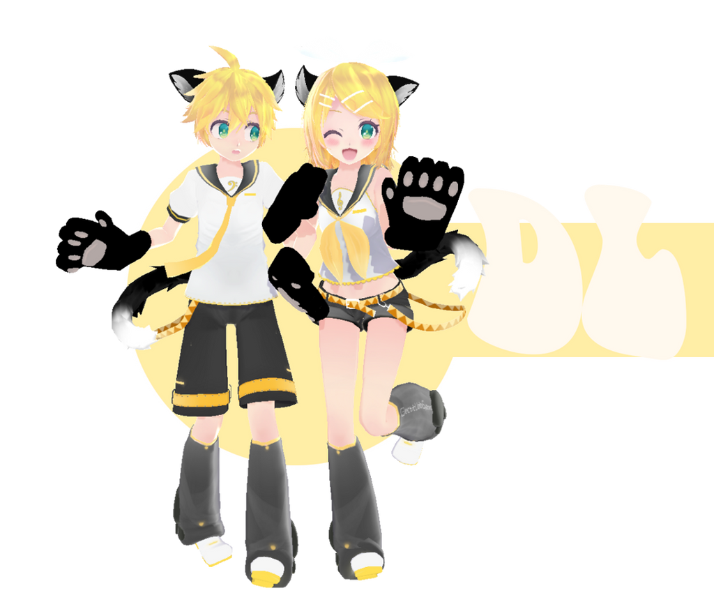 Mmd Tda Child Neko Len And Rin Dl By Heymisaki Chan On Deviantart