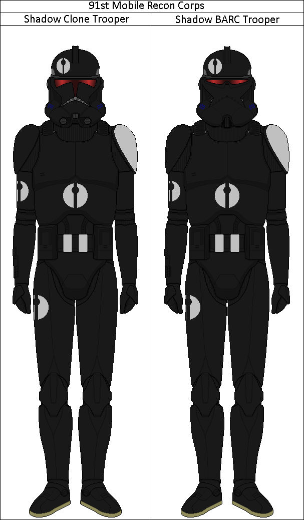 91st 91ST Mobile Recon Corps Shadow Clone Troopers by shadowwolfclonect on ...