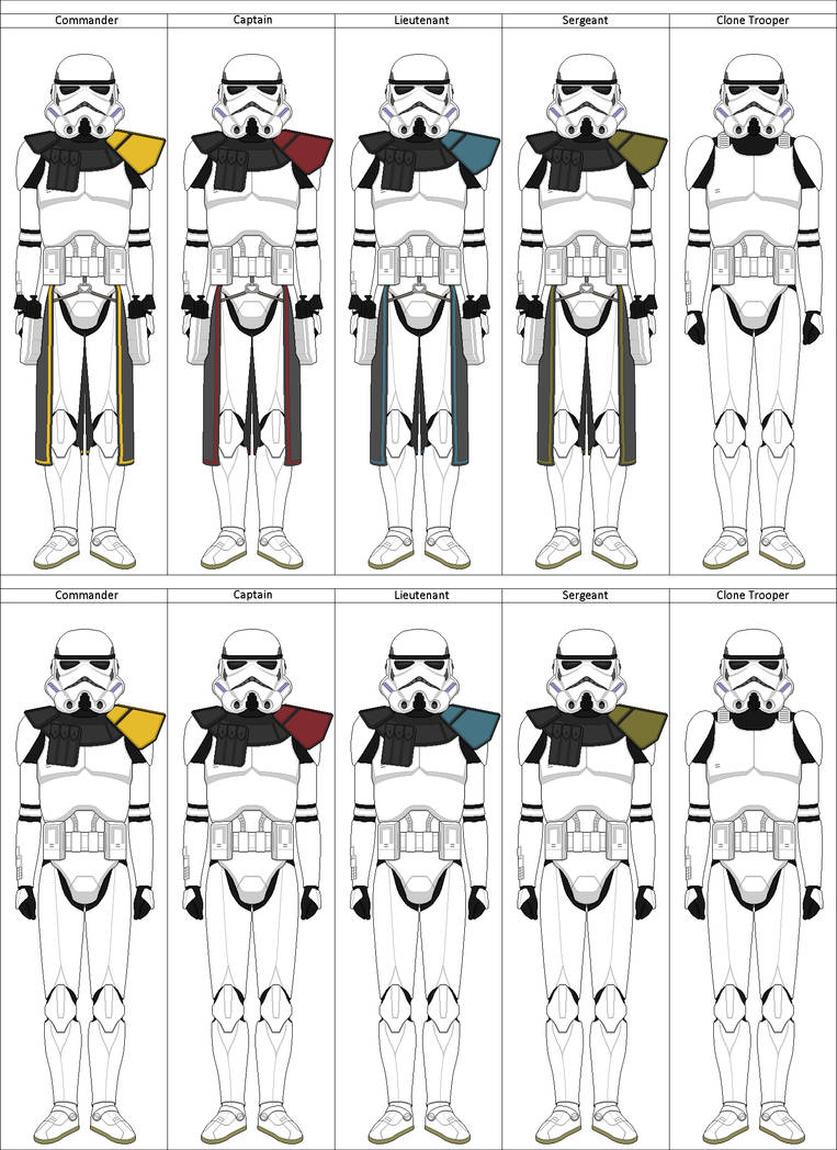 Clone Stormtrooper Ranks by shadowwolfclonect on DeviantArt