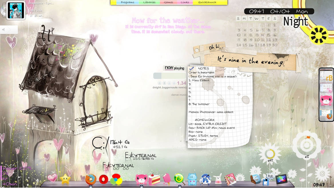 1st Rainmeter Desktop by PnkRxPrncss